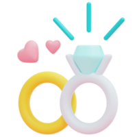 ilustración de icono de render 3d de anillo de bodas png