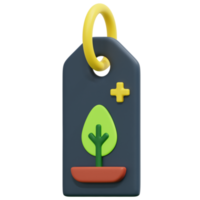 ilustración de icono de renderizado 3d de etiqueta ecológica png