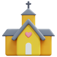 church 3d render icon illustration png