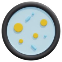 petri dish 3d render icon illustration png