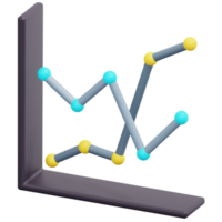 illustration de l'icône de rendu 3d graphique linéaire png