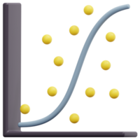 scatter plot 3d render icon illustration png