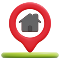 home 3d render icon illustration png