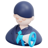 marketing director 3d render icon illustration png