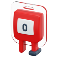 blood type o 3d render icon illustration png