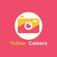 camera logo design with a name that matches the shape and color vector