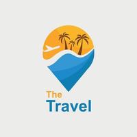 travel logo design with shapes like blue and orange balloons vector