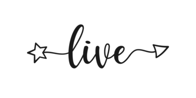 Live arrow word. Transparent Background png