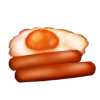 oeuf cuit avec des cliparts aquarelle de saucisse png