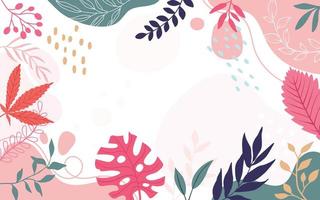 banner background .Colorful poster background vector illustration.Exotic plants, branches,art print for beauty, fashion and natural products,wellness, wedding and event. photo