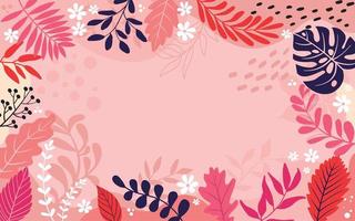 banner background .Colorful poster background vector illustration.Exotic plants, branches,art print for beauty, fashion and natural products,wellness, wedding and event. photo