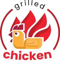 logotipo para el negocio culinario de pollo a la parrilla, creado simple y fácil de recordar vector