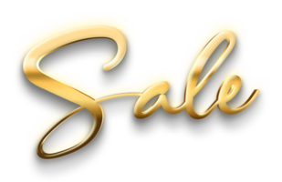 Golden Luxury Sale Text Cutout png