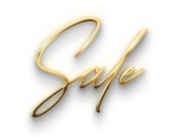 Golden Luxury Sale Text Cutout png