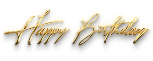 Golden Luxury Happy Birthday Text png