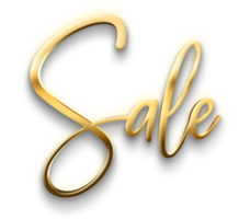 Golden Luxury Sale Text Cutout png