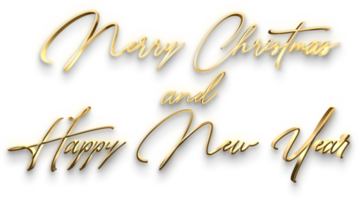 Golden Luxury Merry Christmas Happy New Year Text png