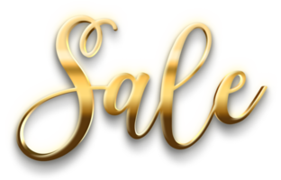 Golden Luxury Sale Text Cutout png