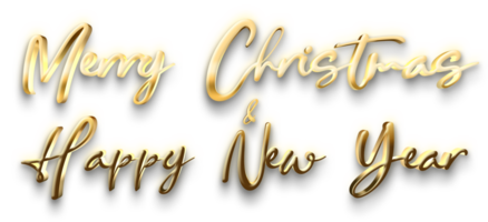 Golden Luxury Merry Christmas Happy New Year Text png
