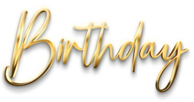 Golden Luxury Birthday Text png