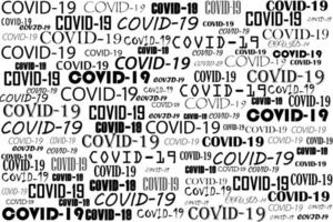 covid-19 sobre fondo blanco. enfermedad del coronavirus llamada covid-19 foto