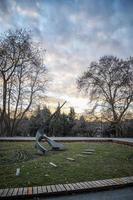 Sun clock in the sea garden in Varna, Bulgaria. Vertical view photo