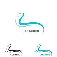 Ilustración de vector de plantilla de diseño creativo de logotipo de concepto de limpieza