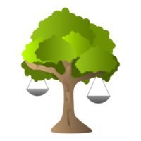 environmental justice illustration with tree and scales png