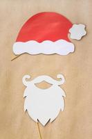 Photo booth colorful props for christmas party - mustache, santa claus, hat