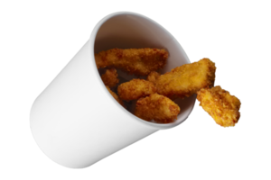 recipiente de cartón con alitas de pollo fritas png