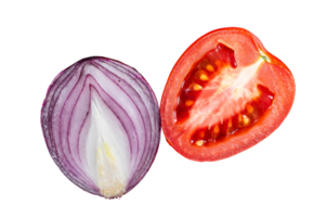 slice onion and tomato on a plate png