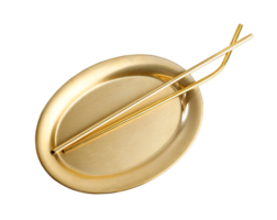 gold plate and straw png