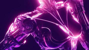 3d rendering. Stylish handsome cyborg. Metal and glowing lines. Futuristic woman. Artificial intelligence. photo