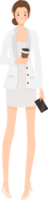 woman in black and white working outfit flat style png