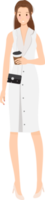 woman in black and white working outfit flat style png