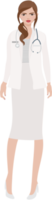 Doctora de estilo plano con estetoscopio png