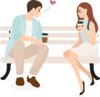 confissão de jovem casal enquanto toma café casamento ou conceito de dia dos namorados png