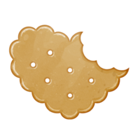 biscuit coeur aquarelle avec morsure clipart png