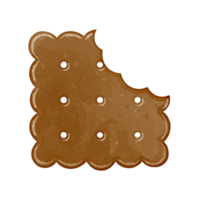 Watercolor biscuit with bite clipart png
