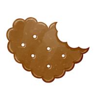 biscuit coeur aquarelle avec morsure clipart png