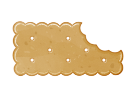 Watercolor biscuit with bite clipart png