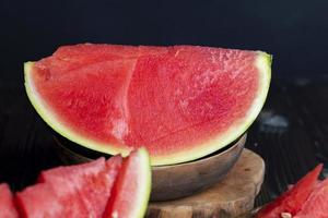 slices of sweet red watermelon photo