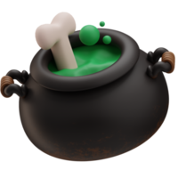 Witch potion pot Halloween Icon, 3d Illustration png
