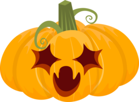 calabaza de dibujos animados fantasma naranja. fondo transparente para uso decorativo. fantasma en el festival de halloween. sonrisa aterradora