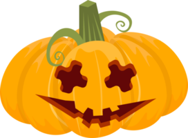 orangefarbener Geister-Cartoon-Kürbis. transparenter hintergrund für dekorative zwecke. Ghosting beim Halloween-Festival. gruseliges Lächeln png