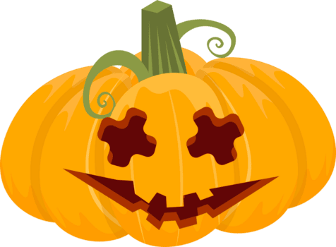 orangefarbener Geister-Cartoon-Kürbis. transparenter hintergrund für dekorative zwecke. Ghosting beim Halloween-Festival. gruseliges Lächeln png