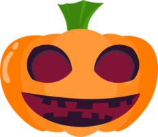 orangefarbener Geister-Cartoon-Kürbis. transparenter hintergrund für dekorative zwecke. Ghosting beim Halloween-Festival. gruseliges Lächeln png