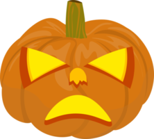Orange Ghost Cartoon Pumpkin. Transparent background for decorative use. Ghosting at Halloween Festival. scary smile