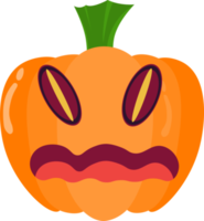 calabaza de dibujos animados fantasma naranja. fondo transparente para uso decorativo. fantasma en el festival de halloween. sonrisa aterradora png