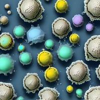 bacterias virus o gérmenes células de microorganismos. ilustración médica. ilustración 3d una representación 3d de alta resolución foto